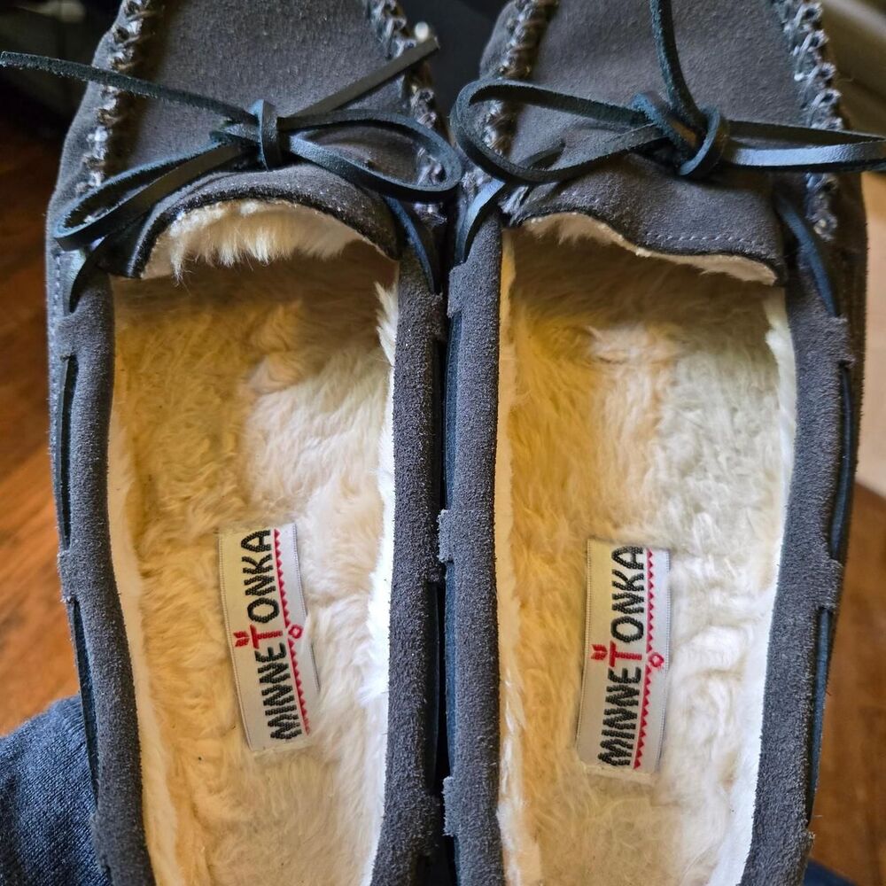Minnetonka Women's Grey and Black Loafers